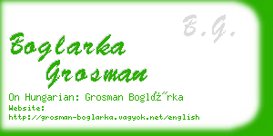 boglarka grosman business card